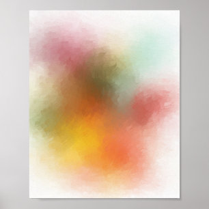 Colourful Abstract Art Red Yellow Blue Purple Gree Poster