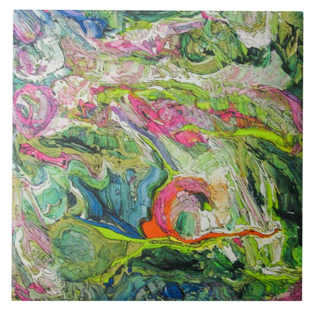 Colourful Abstract Art  Tile (Front)