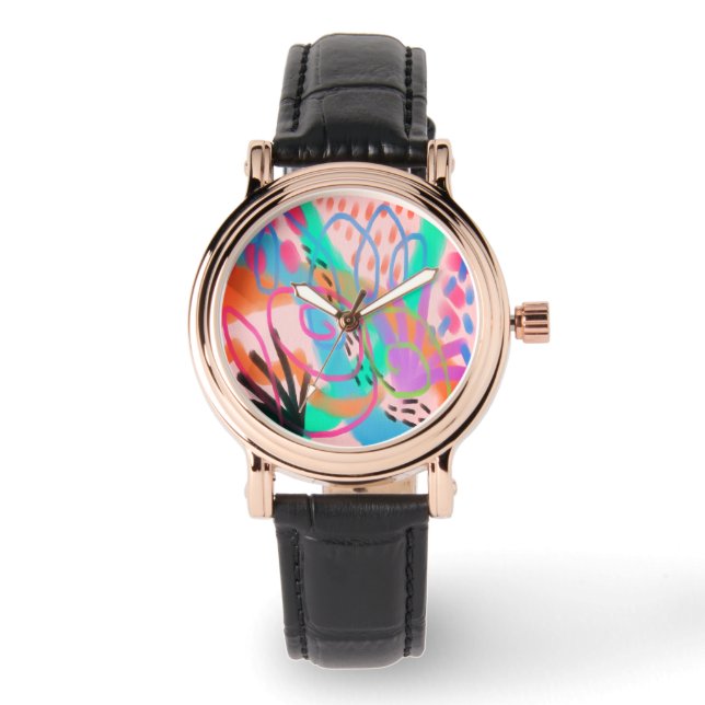 Colourful Abstract Art to Wear Watch (Front)