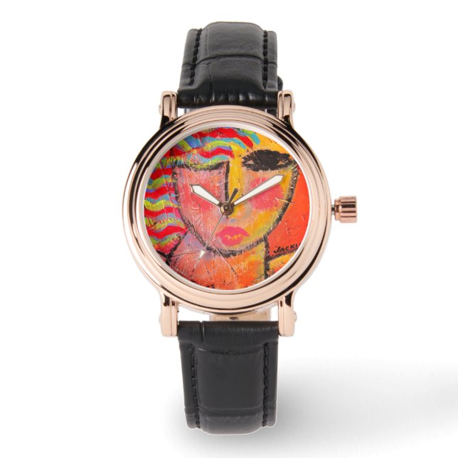 Colourful Abstract Art to Wear Watch (Front)
