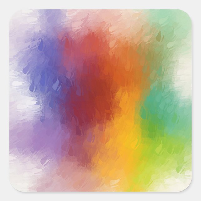 Colourful Abstract Art Trendy Modern Blank Templat Square Sticker (Front)