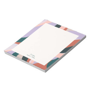 Colourful Abstract Art Unique Personalised Notepad