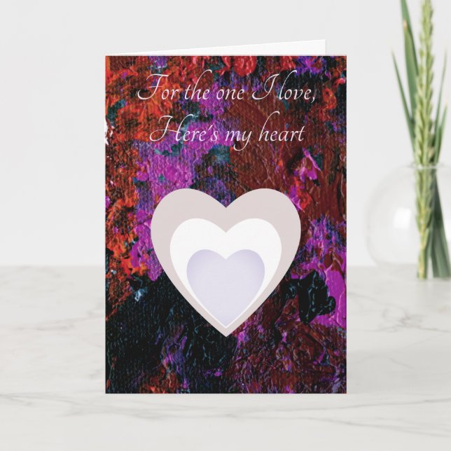 Colourful Abstract Art Valentine  Holiday Card (Front)