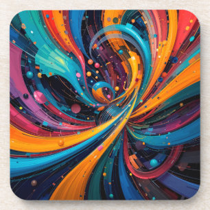 🎨 Colourful Abstract Art Vibrant Modern Painting Coaster