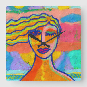 Colourful Abstract Art Wall Clock