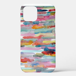 Colourful Abstract Art Watercolor Brush Strokes iPhone 12 Case