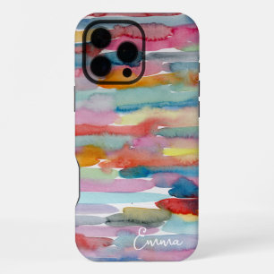 Colourful Abstract Art Watercolor Brush Strokes iPhone 16 Pro Max Case