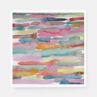Colourful Abstract Art Watercolor Brush Strokes  Napkin