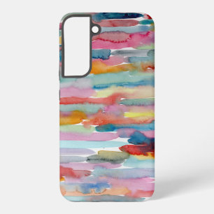 Colourful Abstract Art Watercolor Brush Strokes Samsung Galaxy Case