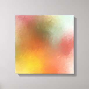 Colourful Abstract Art Yellow Blue Purple Green Re Canvas Print