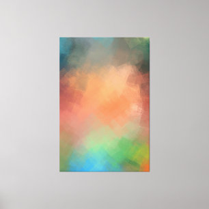 Colourful Abstract Art Yellow Red Blue Green Moder Canvas Print