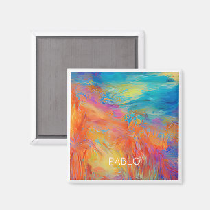 Colourful Abstract Artist Painting Fun NAME Mod Hi Magnet