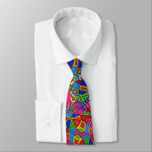 Colourful Abstract Artistic Boho Graffiti Tie