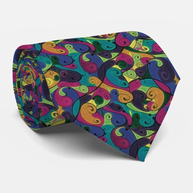 Colourful Abstract Artistic Necktie (Rolled)