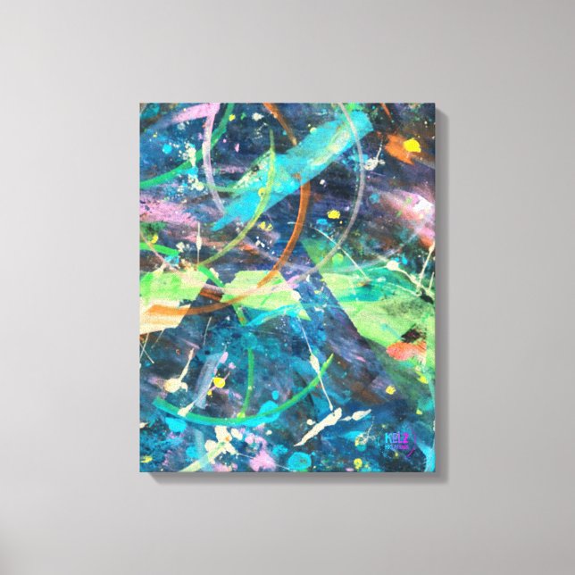 Colourful Abstract Artwork on Stretch Canvas Print (Front)