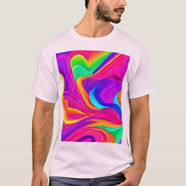 Colourful Abstract Artwork T-Shirt (Front)