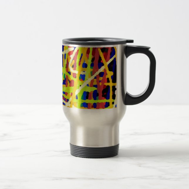 Colourful Abstract Artwork Travel Mug (Right)
