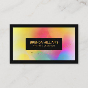 Colourful abstract background black frame business card