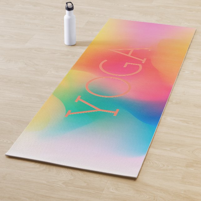 Colourful abstract background custom text yoga mat (In Situ)