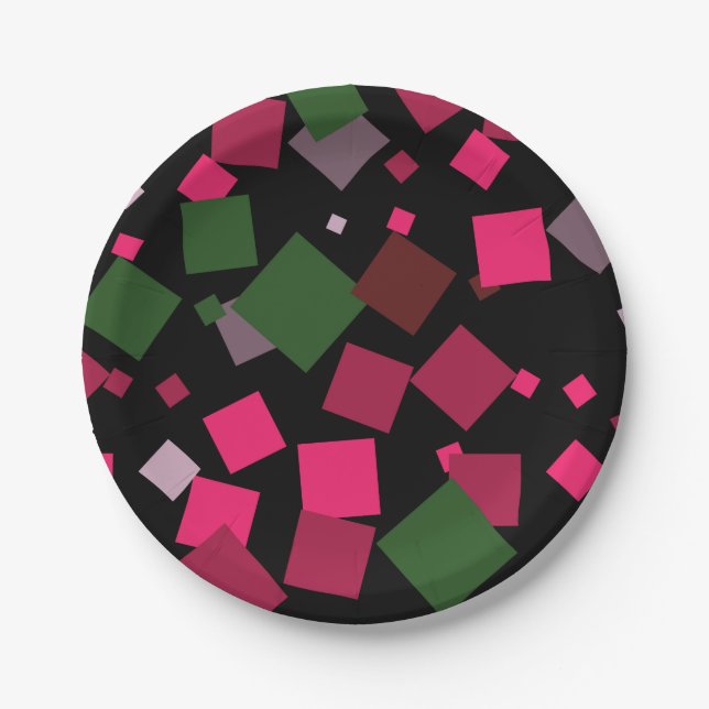 Colourful abstract background paper plate (Front)