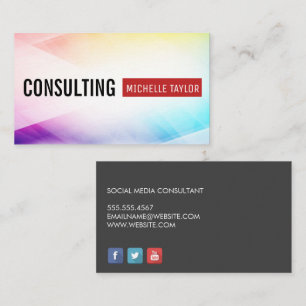 Colourful Abstract Background   Red Bar Business Card