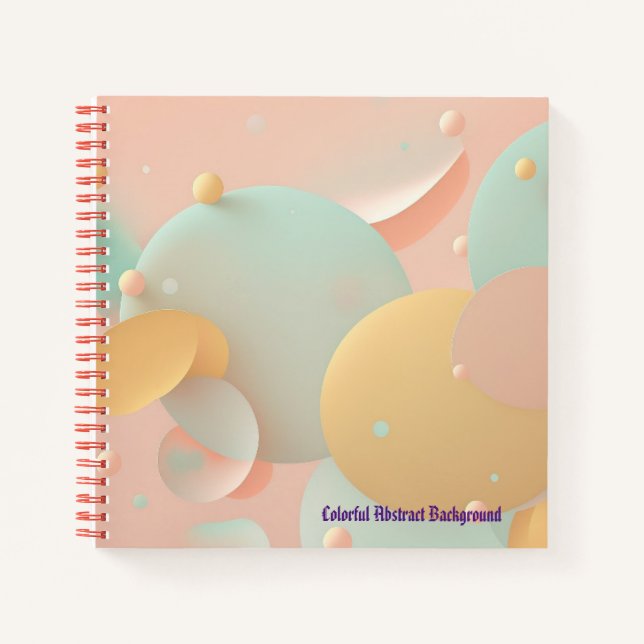 Colourful Abstract Background  Spiral Notebook (Front)
