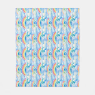 Colourful Abstract Background with Rainbows Fleece Blanket