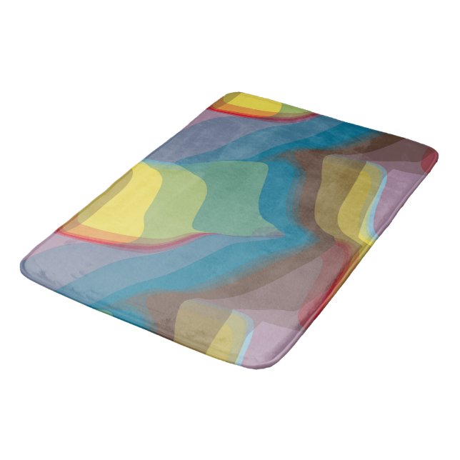 Colourful Abstract Bath Mat (Angled)