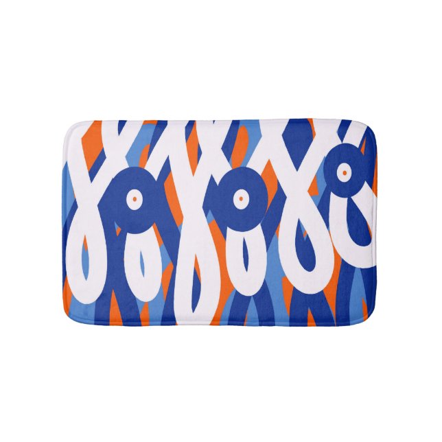Colourful abstract bath mat (Front)