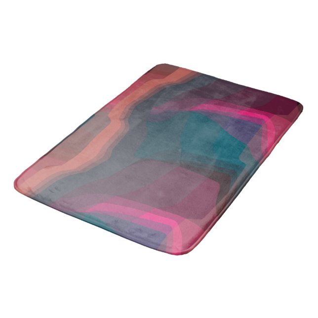 Colourful Abstract Bath Mat (Angled)