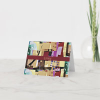 Colourful Abstract Beige And Dark Red