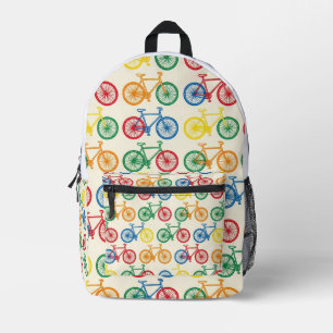 Colourful Abstract Bicycle Pattern Design Printed Backpack