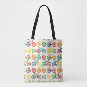 Colourful Abstract Bicycle Pattern Design Tote Bag