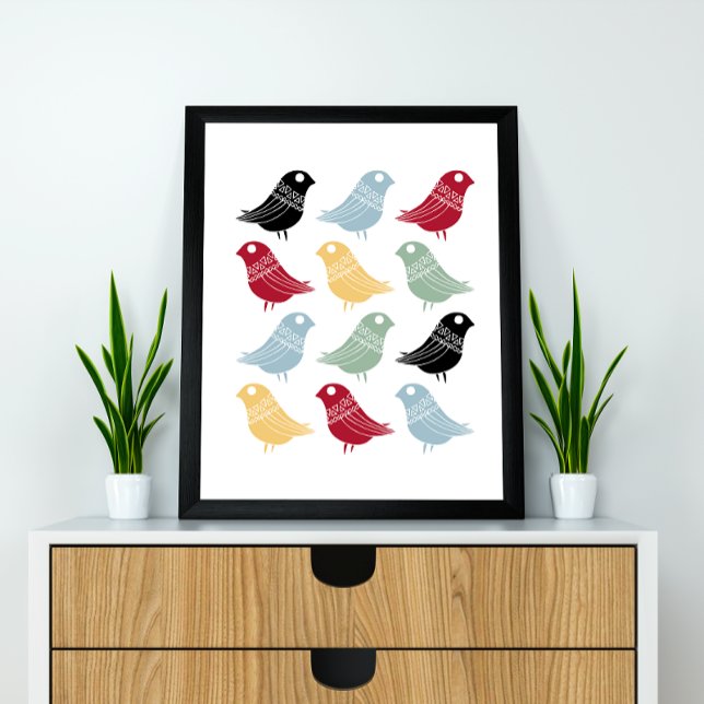 Colourful Abstract Birds Mid-Century Retro Poster (Creator Uploaded)