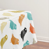 Colourful Abstract Birds Mid Century Retro