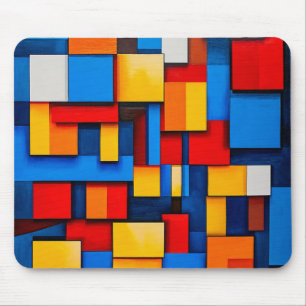 Colourful abstract blocks mouse pad