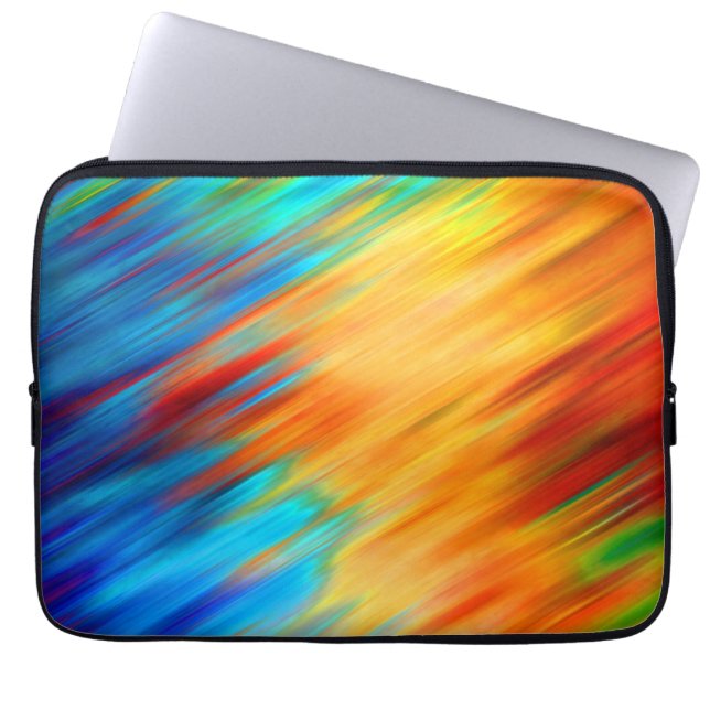 Colourful Abstract Blue Orange Flare Laptop Sleeve (Front)