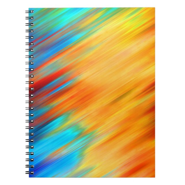 Colourful Abstract Blue Orange Flare Notebook (Front)