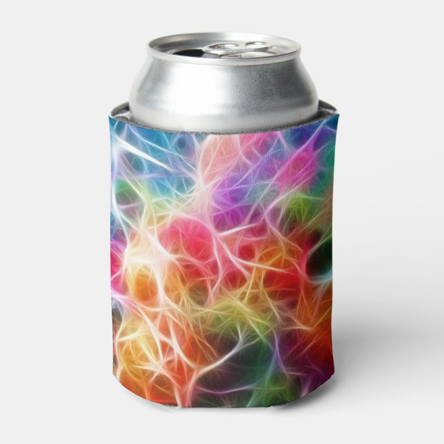 Colourful Abstract Bokeh lighting Electricity Can Cooler (Can Front)