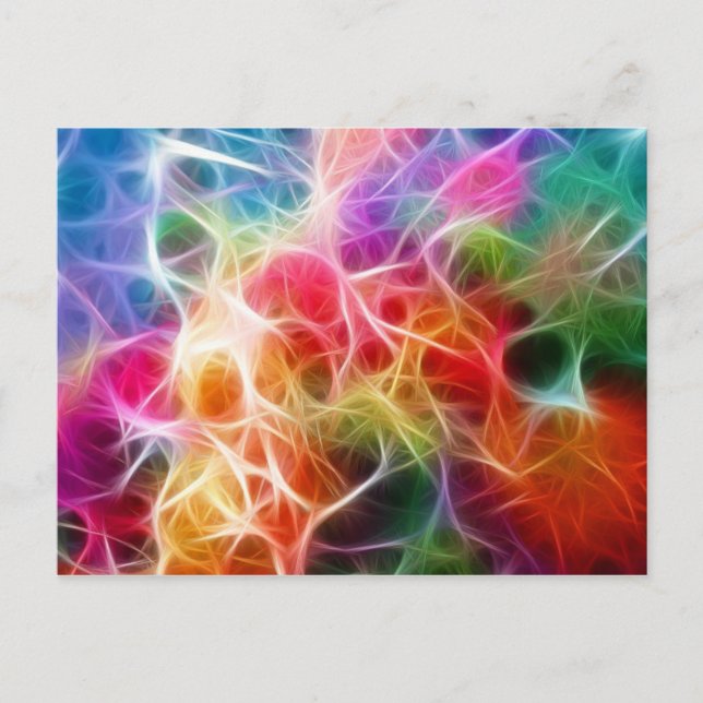 Colourful Abstract Bokeh lighting Electricity Postcard (Front)