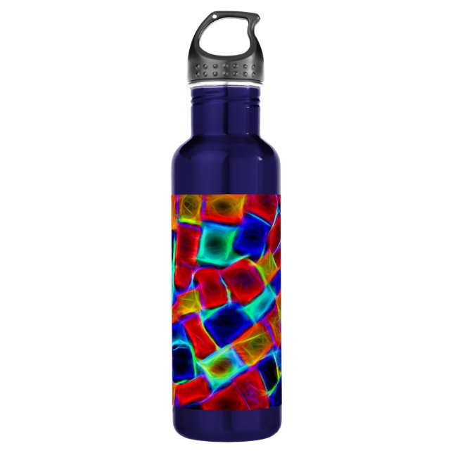 Colourful Abstract Bokeh Squares 710 Ml Water Bottle (Front)