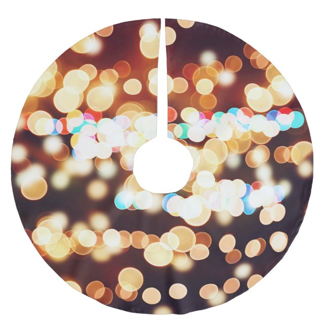 Colourful Abstract Bokeh Texture Brushed Polyester Tree Skirt (Front)