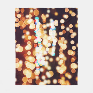 Colourful Abstract Bokeh Texture Fleece Blanket