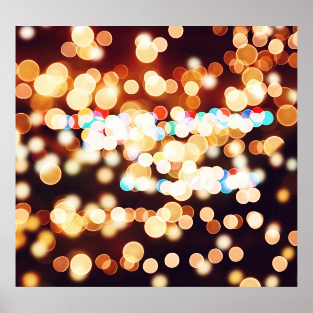 Colourful Abstract Bokeh Texture Poster (Front)