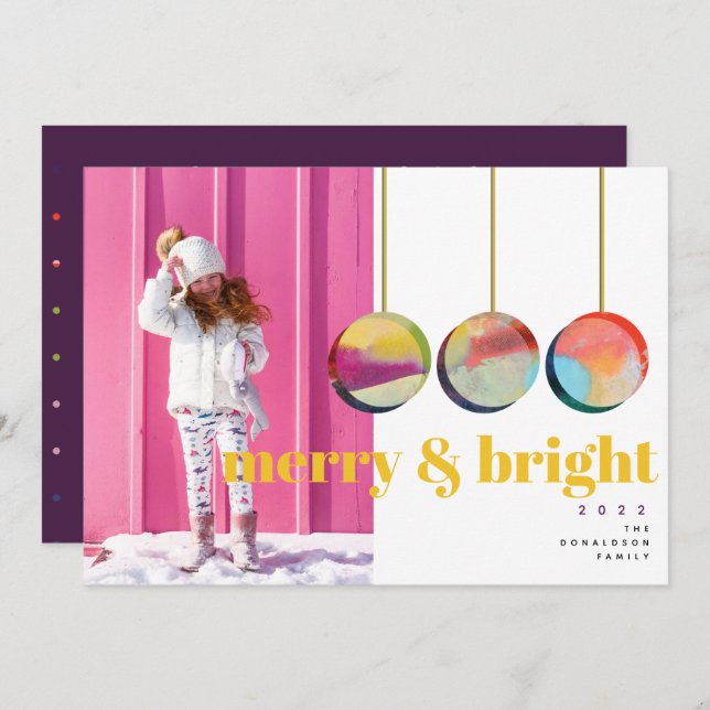 Colourful Abstract Bold III Christmas Photo Card (Front/Back)