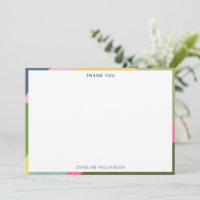 Colourful Abstract Border Custom Name Multicolor
