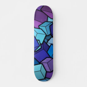 Colourful Abstract Boxes Skateboard