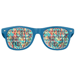 Colourful abstract bright element design retro sunglasses