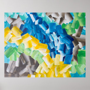 Colourful Abstract Brushstroke Pattern Poster