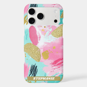 Colourful Abstract Brushstrokes - Mint & Pink (1)